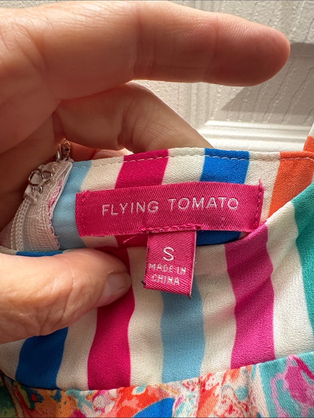 Flying Tomato maxi dress Multicolor Floral Stripe small like new - Picture 2 of 8